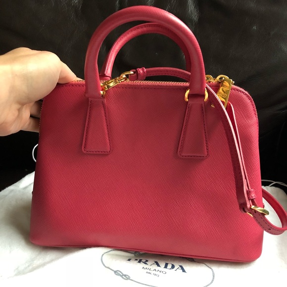 Prada deep pink bag with handles and strap - Picture 6 of 8